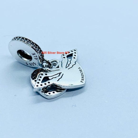 NEW Pandora HEART and ANGLE WINGS Dangle Charm - Picture 3 of 7